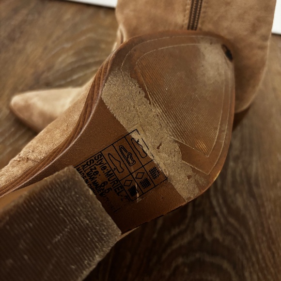 Tan "Suede" Booties - Picture 6 of 9
